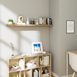 WOLTU Floating Shelf, Wall Shelf, Free-Floating Shelf, Bookcase, Wooden Board for Books, Pictures, Decoration, 25 x 23 x 3.8 cm, Vintage Brown, RG9365hov