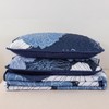 Floral Quilt Set California King Size Navy Blue Boho Bedspread