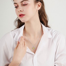 ONEFINITY Sunflower Heart Necklace 925 Sterling Silver Sunflower Pendant You are My Sunshine Jewellery Gift for Women Girlfriend