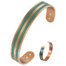 Jecanori Copper Magnetic Bracelets for Women, 99.99% Pure Copper Double Line Cross Bracelet