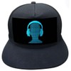 Sound Activated LED Snapback Hat, Black, One Size