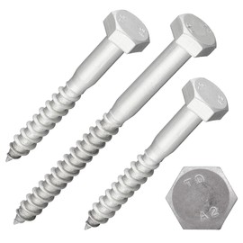 Hexagon Wood Screws According to DIN 571 Standard | Galvanised | Key Screws | Vienna Screw | Wood Screws | Hexagonal Wood Screws | Partial Thread (6 x 40 mm, Pack of 25)