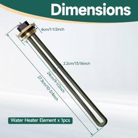 YiEC ZAN Replacement 520900 RV Water Heater Element Replaces SW4DE SW6DE SW6DEL SW10 SW10DE SW10PE SW12DE SW12DEL for Suburban for Atwood 6-10 Gallon SW Electronic Water Heaters with 1-1/2 Socket