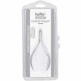 ForPro 전문 컬렉션 전문가 스테인리스 스틸 큐티클 니퍼 1/2 턱(사이즈 14), 손으로 만든 정밀 모서리가 있는 랩 조인트 싱글 스프링, 큐티클과 행니 장식용 ForPro Professional Collection Expert Stainless Steel Cuticle Nipper 1/2 Jaw (Size 14), Handmade with Precision Edge Lap Joint Single Spring, for Cuticle and Orn
