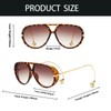 YAMEIZE Oversized Pilot Sunglasses for Women Men Retro 70s Double