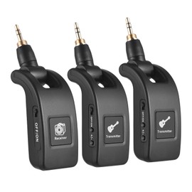 summina 2.4G Wireless Guitar System Rechargeable Portable Transmitter Receiver Set 10 Hour Working Time 220-degree Rotatable Plug and Play for Electric/Acoustic Guitar Bass Violins