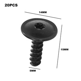 GVSS 20 Pieces Tapping Screws for Mudguard, Tapping Screws for Car Mudguard, Black Screws for Mudguard, Screws Under Bonnet, Fender Screws for Car