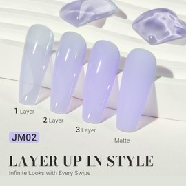 MelodySusie Jeweliver Gel Nail Polish, 0.5Fl Oz Light Purple Jelly Gel Polish Sheer Translucent Nude Soak Off UV LED Light Cure Spring Summer Colors Manicure Nail Art DIY at Home JM02