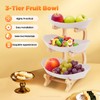 Gbonklong 3 Tier Fruit Bowl Basket, Plastic Oval Bowl Set