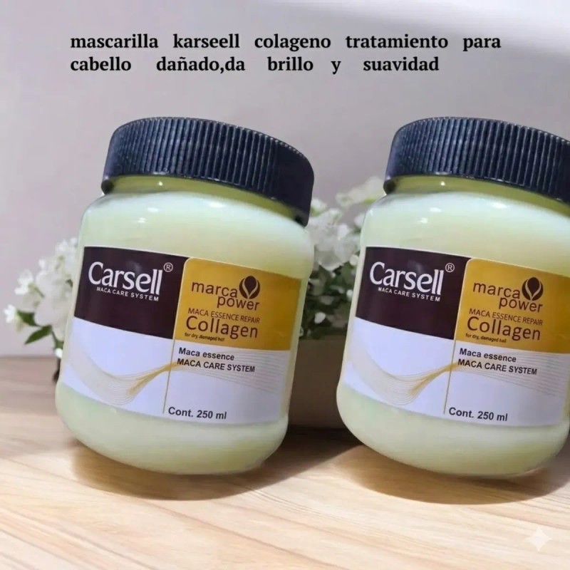 Carsell Colágeno Mascarilla Restauradora Para Cabello Dañado