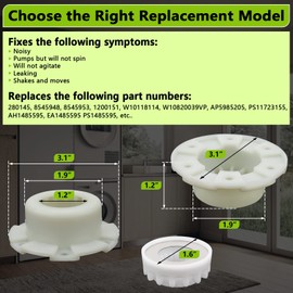 280145 Washer Hub Kit Replacement Part, W10820039 Compatible for Whirlpool Kenmore Maytag Cabrio Bravo Oasis Washer Replaces W10118114 AP5985205 PS11723155 8545953 8545948