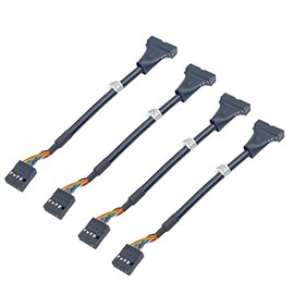 4Pcs USB 3.0 Header to USB 2.0 Motherboard Adapter Cable, 19 Pin USB3.0 Male to 9 Pin USB2.0 Female Motherboard Cable Adapter