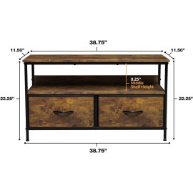 Sorbus 2 Shelf TV Stand Dresser with 2 Drawers Storage for Bedroom & Living Room