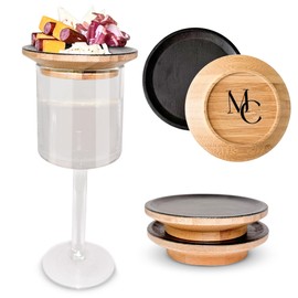 4 Pcs Wine Glass Charcuterie Topper, Mini Charcuterie Boards, Wine Glass Topper Coasters Plate, Wine Accessories for Wine Lover, Wine Gifts