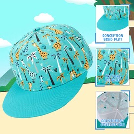 SEYUFN Children's Baseball Cap Baby Girls Boys Cap Baseball Cap with Flat Brim for Children Boys Sports Hat with Cartoon Pattern Girls, giraffe