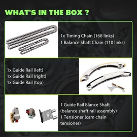 TK10437 Engine Timing Chain Kit Sets Replaces for Chevy Colorado for GMC Canyon for Hummer H3 for Isuzu i-290 i-370 2.9L 3.7L 2007-2011