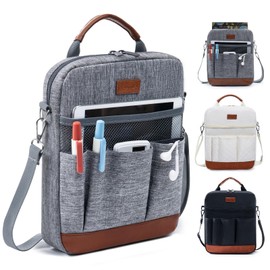 APOFFICE Book Sleeve with Zipper, Book Covers for Book Lovers, Multi-pocket Book Protector Cover with Shoulder Strap,Book Bag for Ipaad, kidle - Back To School Book Accessories