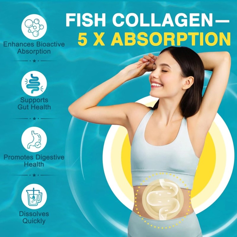 Healthy Wild Caught Fish Marine Collagen Powder 16oz, MSM +