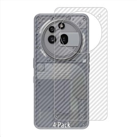 GIOPUEY Back Film Compatible with Nothing Phone (3a) Pro, [Pack of 4] 0.1 mm Ultra Thin Carbon Pattern Back Film, Scratch-Resistant, Anti-Fingerprint, Non-Slip