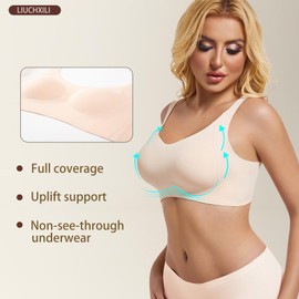 LIUCHXILI Seamless Mastectomy Bra Post Surgery Pocket Bra for Breast Forms Breast Prosthesis Women's Daily Bra SK90 Skin
