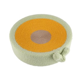 Cat Scratcher Bed Sisal Round Shape Cat Scratcher Lounge Bed for Claw Sharpening Furniture Protection Avocado