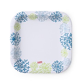 Glad Square Paper Plates, Blue and Green Hydrangea Design - Strong and Heavy Duty Disposable Plate for Everyday Use - Soak Proof, 7 Inch – 10 Count
