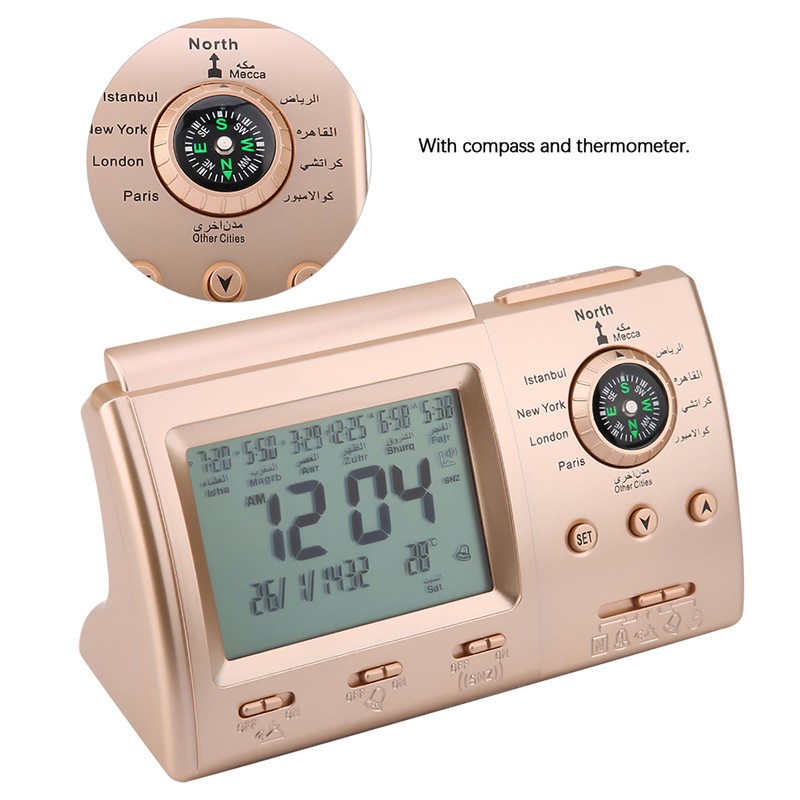 New Digital Islamic Clock Alarm Prayer Alarm LCD Azan Clock