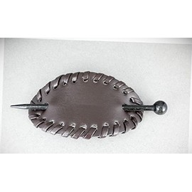 Perfect Hairstyle with Our Hair Accessories - Brown Faux Leather Slide Hair Pin Stick Barrette Accessory Hairpin Whip Stitched Fashionable Hair Accessory Hair Jewelry Accessories for Lady Women