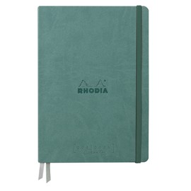 RHODIA 194158C - Rigid Notebook Bullet Journal Goalbook Creation Water - A5 15.5x21x2 cm - 100 pages Clairefontaine Paper Lavis Technique Plain White 200 g/m - 2 Ribbons - Faux Leather Cover