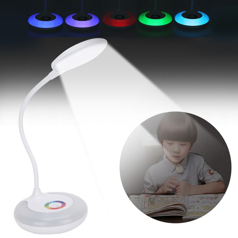 LED Table Lamp Touch Dimming Desk Light Eye Protection Colorful