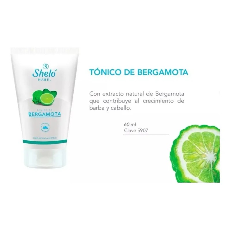 Pack Tónico Bergamota Sheló Nabel Crecimiento Cabello Barba Piezas