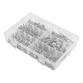 220 Pcs NUZAMAS M4.2 Flat Head Self Drilling Drill Tail Screws 410 Stainless Steel Round Head Self-tapping Metal Sheet Screw Drill Screw Kit Set with Storage Box Home DIY Fance Roof Installation