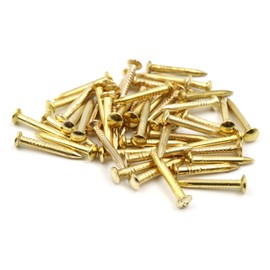 Design61 50 x Steel Pins Steel Nails Skirting Board Pins Nail 2.5 x 25 mm Brass-Plated
