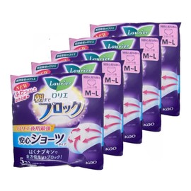 Kao 5 set KAO  Laurier Sanitary (night) Napkin Super Guard Shorts ML Size / 25 packs
