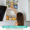 Baderke Straw Holder for Cabinet Reusable Straw Organizer with Double