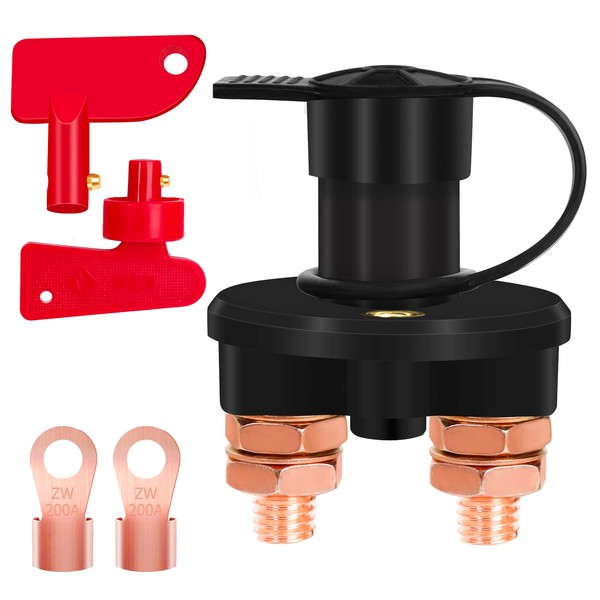 Car Battery Disconnect Switch 12V 3/8" Bolts, Kill Switch Brass,