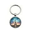 4Trails Eiffel Tower Paris Keyrin, Round Glass Dome Pendant