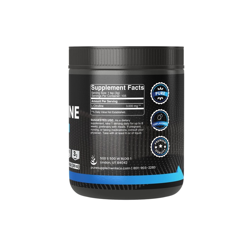 PURE ORIGINAL INGREDIENTS L-Citrulline Powder (11 oz) Natural Amino Acid,