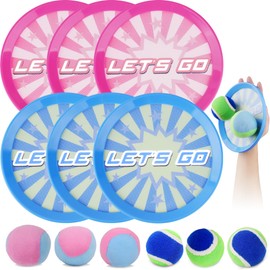 Toss and Catch Ball Set with 6 Paddles 6 Balls, Outdoor Toys for Kids Beach Toys Pool Toys Outdoor Yard Games for 3 4 5 6 7 8 9 10 Year Old Boys Girls, Ideal Gifts for Kids Age 3+
