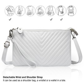 befen Crossbody bags for Women,Small Leather Cross Body Phone Purses White Bag Ladies Handbags & Shoulder bags, Envelope Wristlet Clutch Wallet with Wrist Strap