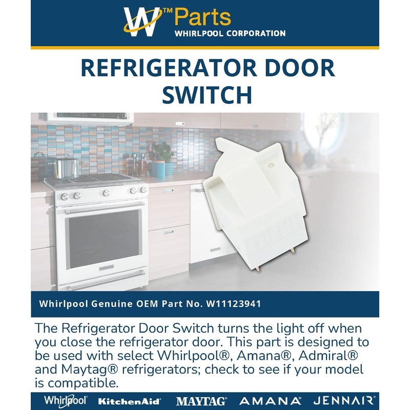 Whirlpool W11123941 OEM Refrigerator Door Switch