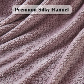 NEWCOSPLAY Super Soft Throw Blanket Light Purple Premium Silky Flannel Fleece Leaves
