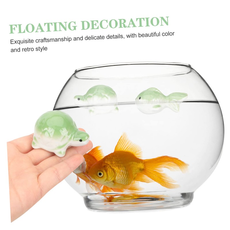 Abaodam 3Pcs Floating Ceramic Aquarium Decor Retro Style Fish Tank