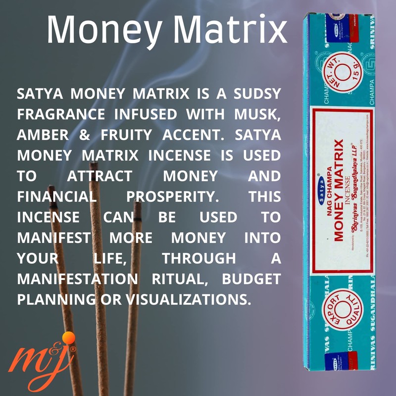 Original Satya Nag Champa Money Matrix Incense Sticks | with