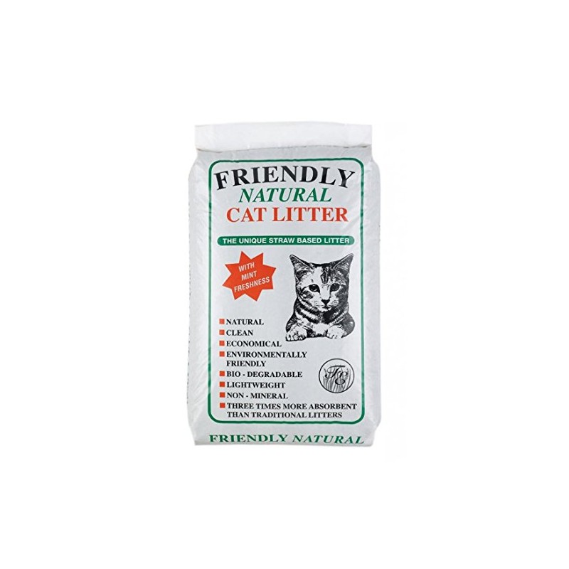 Friendly Natural Straw Based Cat Litter 20kg, clear