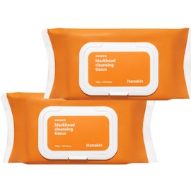 Hanskin blackhead cleansing tissue, 100 sheets, 2 pcs / 한스킨 블랙헤드 클렌징티슈, 100매입, 2개