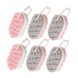 Baluue 6pcs Exfoliating Bath Sponge Wipes Three Cleaning Scrubber for Gentle Body Care Random Color for Use Soft and Bathing Supply