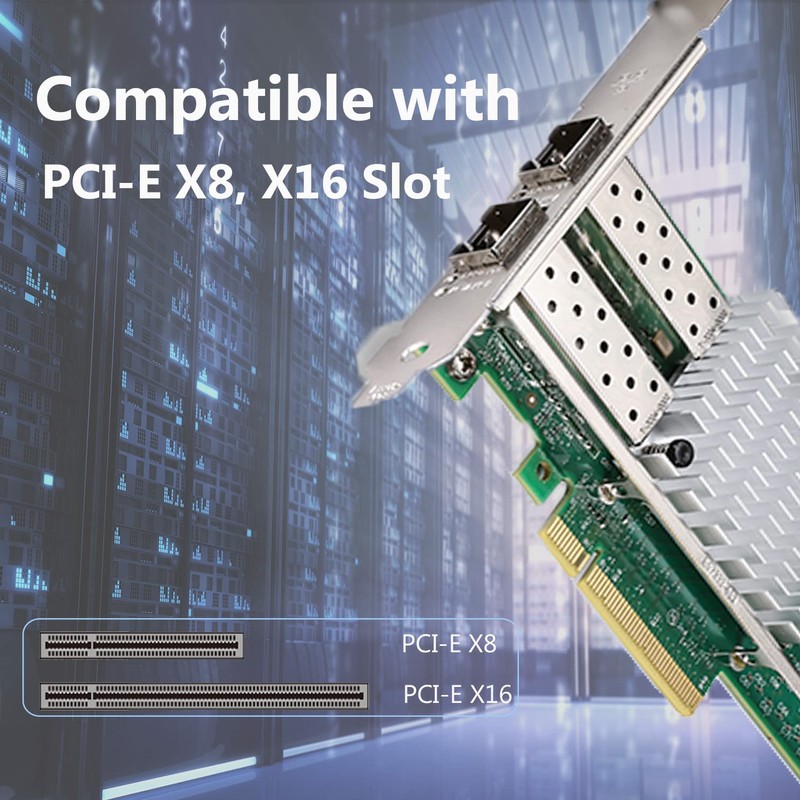 10 GB Network Card PCI-E NIC, Dual SFP+ Port, with