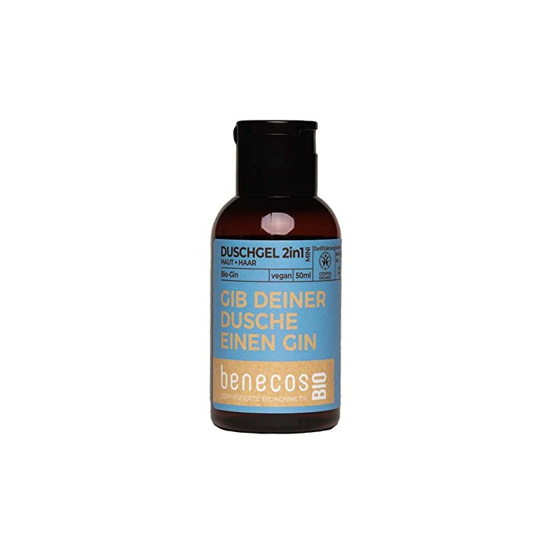 BENECOS Gin Shower Gel, 2-in-1 Skin & Hair, Mini Travel