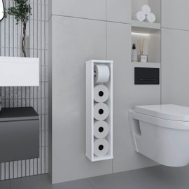 Benicabaly Compact 28-Inch High Toilet Paper Holder for Organized Spaces, Slim Design with Extra Shelf, for Bathrooms, Living Rooms, or Kitchens